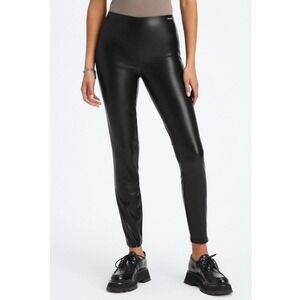 Fabletics Leggings Womens S Black‎ Vegan Leather High Rise Invisible Zipper NWT